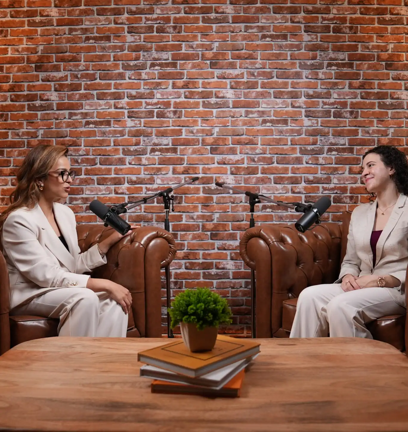 Dr. Nadia Choudhry recording the Vital Voices podcast